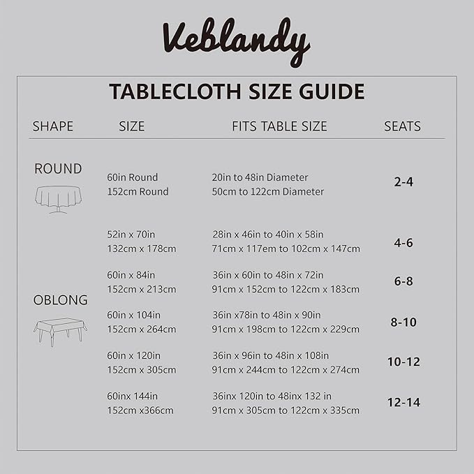 Veblandy Tablecloth Linen Textured Waterproof & Stain Resistant Table Cloth Wrinkle Free Decorative Fabric Farmhouse Table Cover for Dining/Party/Buffet/Wedding, 60 x 60 Inch, Mocha