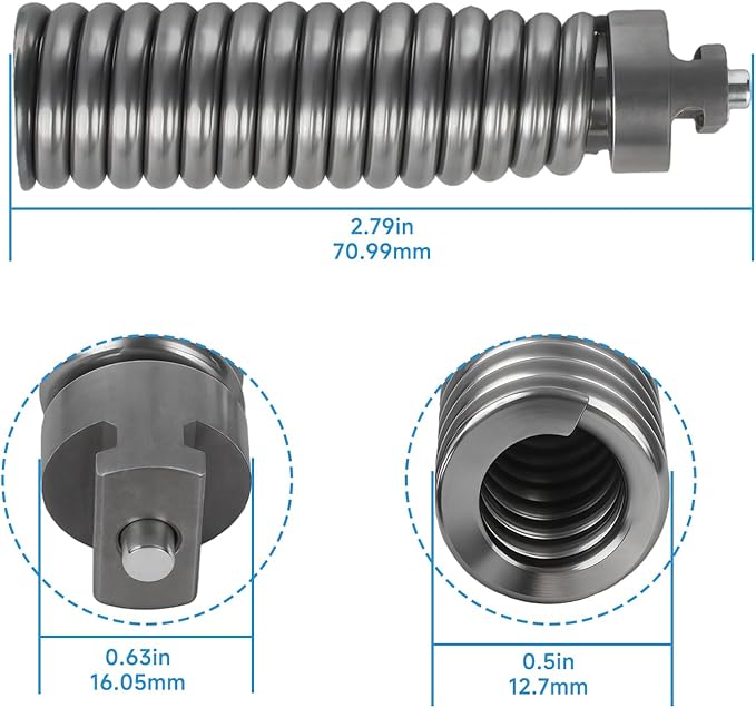 91042 Cable Repair Coupling Suitable for RIDGID Drain Cleaner Fittings, 1/2-Inch IW Sewer Drain Cleaner Snake Cable Repair End Connector Replacement Parts for K-400 Tip Accessories Adapter