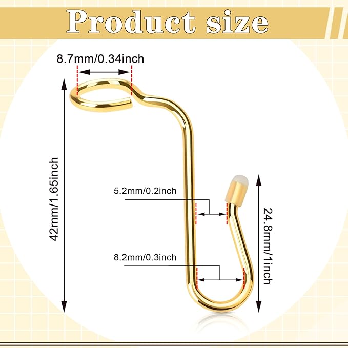50 Pieces Hanger Connector Hooks, Metal Hanger Extender Hooks, Stable Clothes Hangers Connector for Different Clothes Hangers, 8.7 mm/0.35 Inch Hole Diameter, Gold