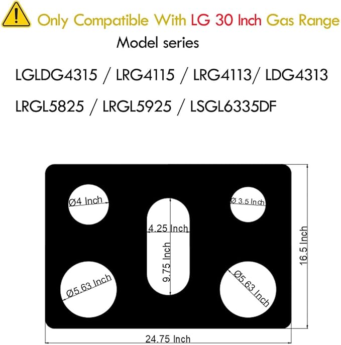 2 PCS Stove Protector liner For 30 Inch LG Gas Range Model LGLDG4315 LRG4115 LRG4113 LDG4313 LRGL5825 LRGL5925 LSGL6335DF 0.3MM Thickness Reusable Stove Burner Covers
