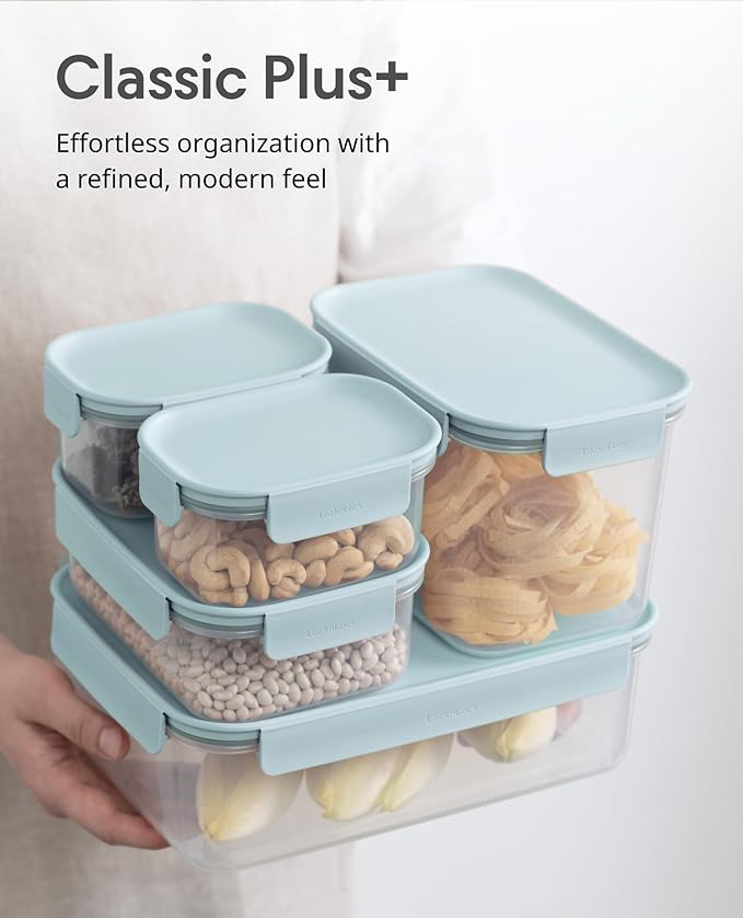 LocknLock Classic-Plus Plastic Food Storage Container | Airtight Plastic Food Storage Containers with Lids | BPA Free Stackable Food Storage for Meal Prep, Leakproof, Freezer & Dishwasher Safe, 420ml