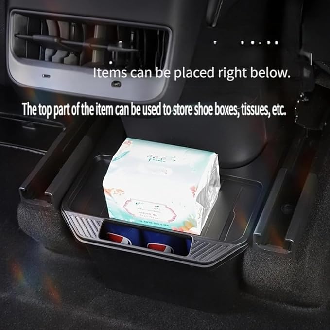 LHYUSHUN Upgrade Tesla Model Y Silicone Trash Can，Rear Center Console Organizer & Backseat Storage Box,Car Garbage Can Bin for 2020-2025 Tesla Model Y Accessories