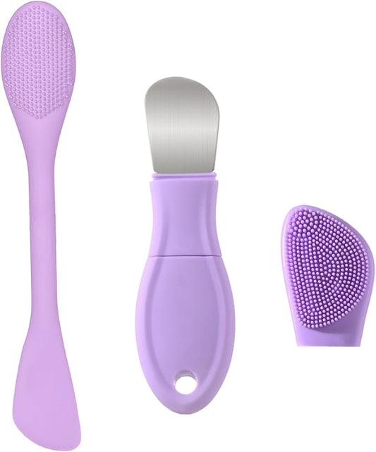Blackhead Remover Tools, Black Head Remover for Face Nose, Silicone Face Scrubber Pore Cleaning Brush Mask Applicator for Daily Skin Care, Deep Clean Master Skin Care Tool for Women Men (Purple)