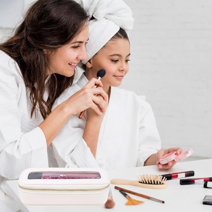 Travel Clear Makeup Bag Set, TSA Approved Cosmetic Bag Case with Zipper Portable Makeup Pouch Toiletry Bag Women Traveling Cosmetic Organizer Storage Bag Car Organizer Car Essentials for Women