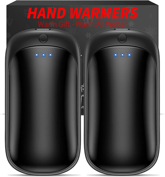 2 Pack Hand Warmers Rechargeable, Portable Electric Hand Warmers Reusable, USB 2 in 1 Handwarmers, Outdoor/Indoor/Warm Gifts for Men Women Kids