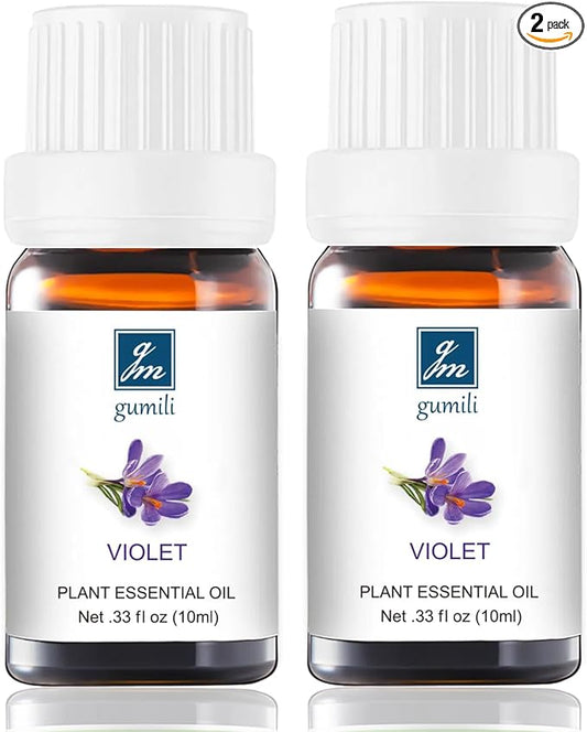 Violet Essential Oil Fragrance Oil - Natural Perfume for Aromatherapy, Perfume Making, Candles, Soap, Room Spray, Diffuser Blends - Pure Fragrance, 10mL Undiluted - Pack of 2