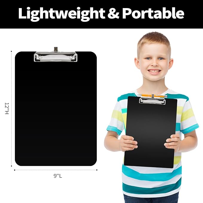 Sooez Plastic Clipboard with Pen Holder, [10% Thicker] Clipboards 8.5x11 with Low Profile Clip, Cute Hanging Clipboard, Standard Letter Size A4 for Women Teacher, Office & School Supplies