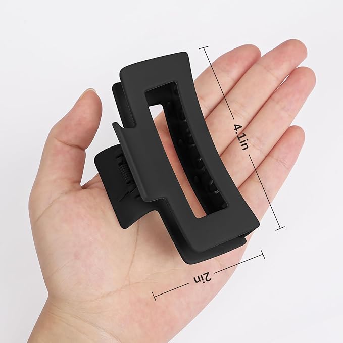 12 Pack Black Hair Claw Clips for Women, Medium Claw Clips for Thin Thick Hair, Strong Hold Matte Banana Clips