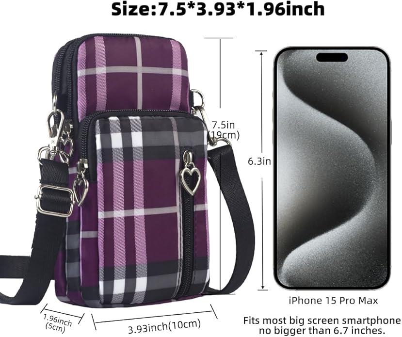 JANKS Small Crossbody Bag for Women - Mini Phone Purses with Crossbody Strap and Wallet - Nylon Arm Bag