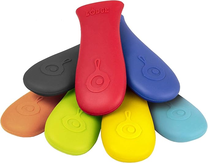 Lodge Silicone Hot Handle Holder - Heat-Resistant Cast Iron Skillet Handle Cover for Pans 9 Inches & Larger - Dishwasher-Friendly Silicone Hot Grip Sleeve - Reusable Skillet Accessory - Red