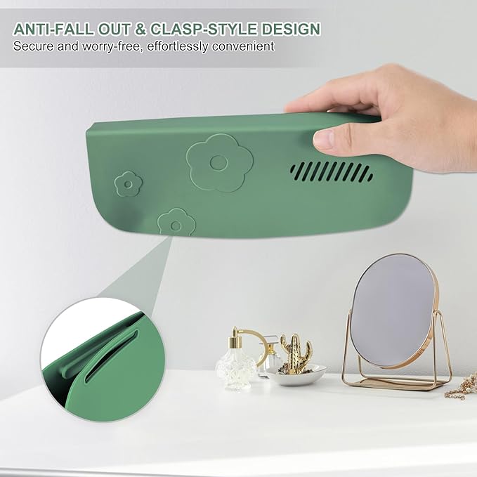 Travel Silicone Makeup Brush Holder with Breathable Lightweight Cosmetic Organizer Bag - Portable, Stylish, Versatile | Ideal Makeup Brush Case Pouch (Green)