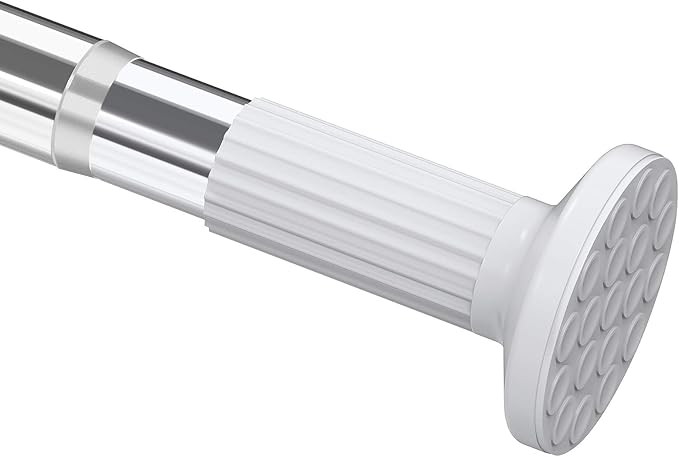 Umimile Tension Curtain Rod, 51-165 inches Adjustable Spring Shower Tension Curtain Rod, Stainless Steel Closet Rod for Windows or Shower, No Drilling, No Rust, Easy to Install