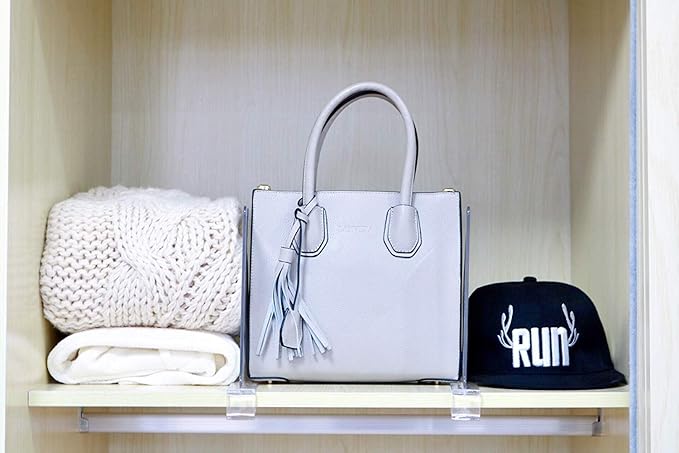 CY craft Shelf Dividers for Closets, 8PCS Clear Acrylic Shelf Divider for Wood Shelves and Clothes Organizer/Purses Separators Perfect for Kitchen Cabinets and Bedroom Organizer