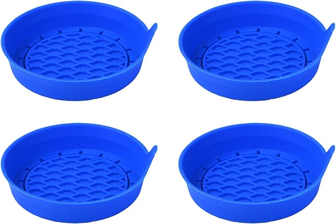 4PCS Car Cup Holder Coaster, Silicone Non-Slip Vehicle Cup Holder Insert Pads, Automotive Interior Insulation Drink Cup Mats Decor Accessories, Universal for SUV, Sedan, Truck (Blue)