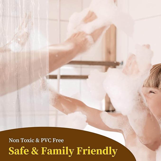 Barossa Design 48" x 72" Frosted Stall Shower Curtain Liner with 3 Magnets - Waterproof PEVA Shower Liner for Small Bathroom Stall, PVC Free, Metal Grommets - Frost, 48x72