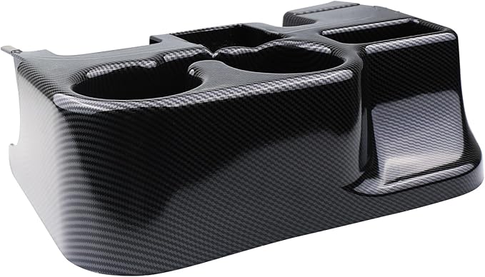 Carbon Fiber Cup Holder Attachment for Center Console | Compatible with 2003-2012 Dodge Ram 1500 2500 3500 Truck | Replaces SS281AZAA Front Seat Add-On Cupholder Tray Insert