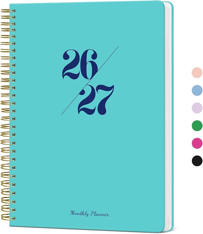 Monthly Planner 2026-2027, 2 Year Months Calendar Planner 2026-2027, Runs from January 2026 - December 2027, 7" x 10", 24 Months, Perfect for School Office Home Planning - Aquamarine