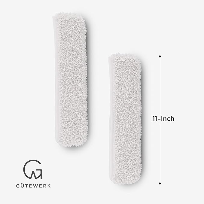 GÜTEWERK 2× Microfiber Cloths – Accessory for 11" Squeegee – Lint-Free, Streak-Free Cleaning for Car, Home, Kitchen, Windows & Glass – Cloths Only, Squeegee NOT Included