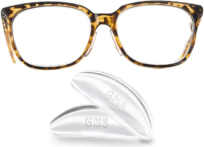 2.5mm Anti-Slip Adhesive Contoured Soft Silicone Eyeglass Nose Pads with Super Sticky Backing - 5 Pair (2 Pack)