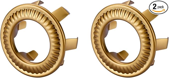 2 Pack Sink Overflow Ring, WOWOW Bathroom Kitchen Sink Basin Trim Copper Overflow Cover Hole Insert Cap, Vanity Sink Trim Rings (Brushed Gold)
