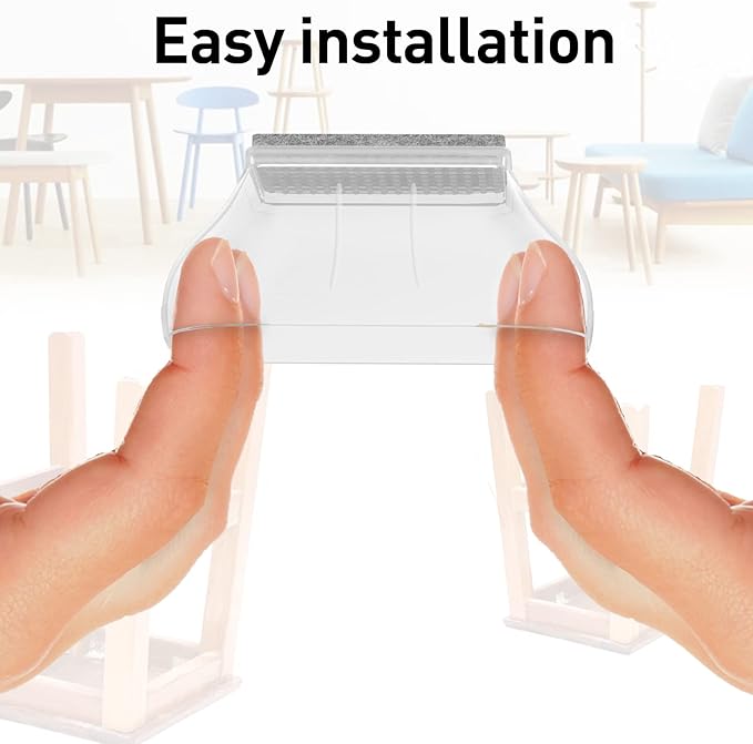 1" x 2" Rectangle Chair Leg Protectors for Hardwood Floors, Silicone Covers to Protect Wood Tile Floors Felt Pads Furniture Leg Caps Reduce Noise,Easy to Move.16 PCS Clear.