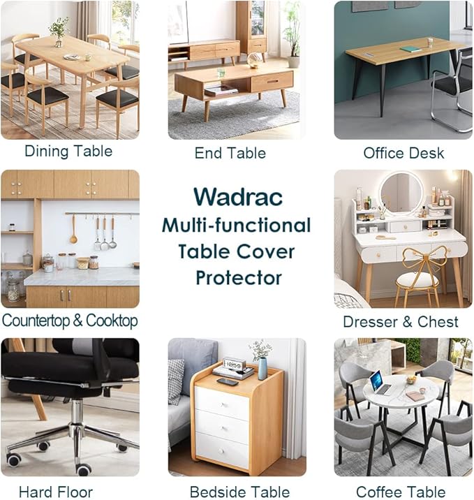 Clear Plastic Table Protector Tablecloth Cover PVC Vinyl Rectangle Large Marble Glass Coffee Table Protector Wooden Furniture Conference Tabletop Topper Protection Pad Wipeable Waterproof Mat 36x108