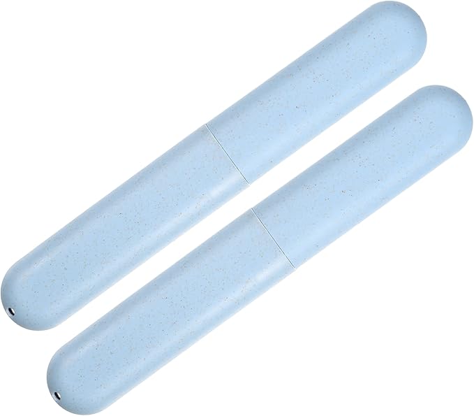 VOCOSTE 2pcs, Traveling Toothbrush Holders Case, PP Toothbrush Case for Travel Business, Blue, 8.07''x1.22''x0.83''