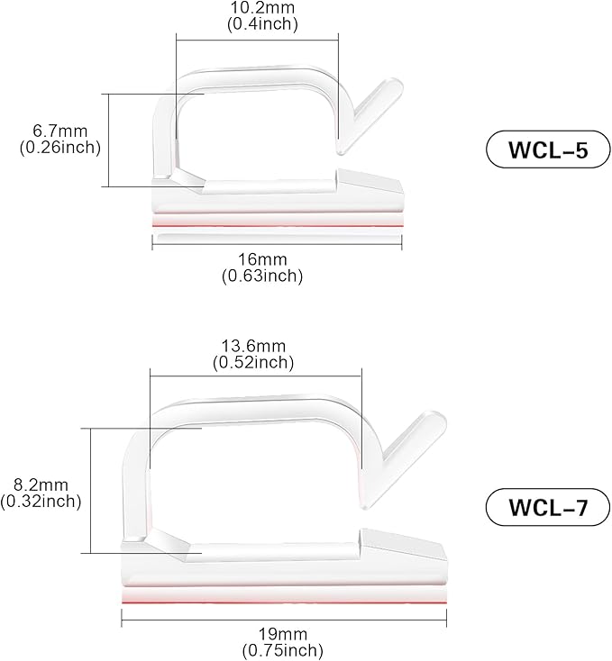 120PCS XHF Adhesive Cable Wire Clips Clear, Outdoor Christmas Light Clips, Cable Holder Staples Cable Management Wire Organizer Cord for Under Desk, Car, Wall, TV PC Ethernet Cable