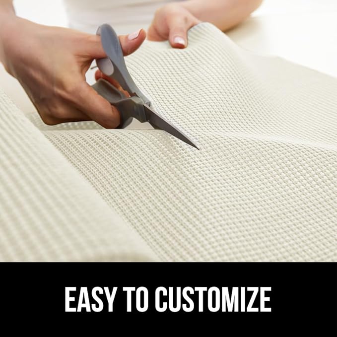 GORILLA GRIP powerGRIP Drawer Shelf and Cabinet Liner, Thick Strong Hold, Non-Adhesive Liners Protect Kitchen Cabinets and Cupboard, Bathroom Drawers, Easy Install, Breathable Mat, 17.5" x10', White