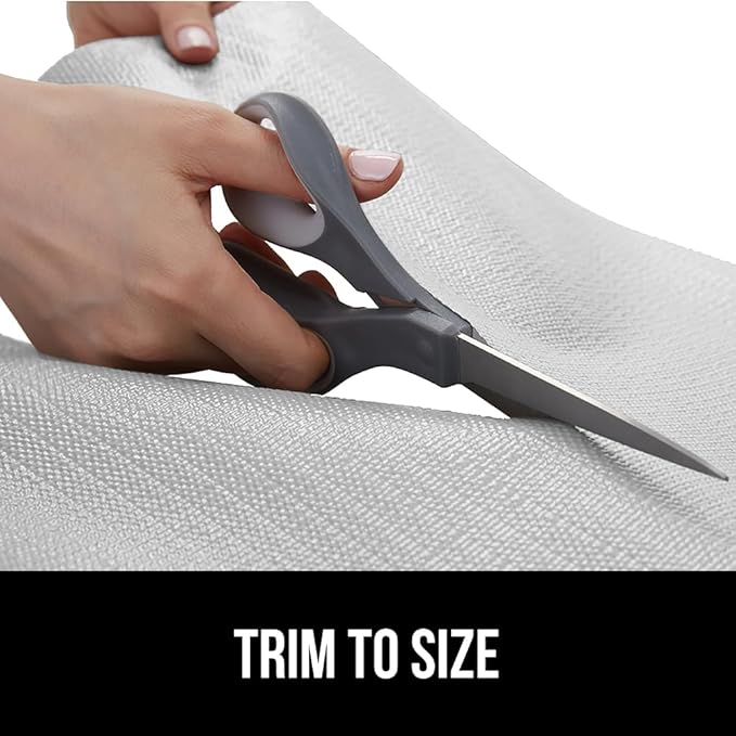 GORILLA GRIP DripGuard Shelf Liner, Non-Adhesive Drawer and Kitchen Cabinet Protector, 20x240 In, Strong Grip Slip Resistant Underside, Smooth Surface Liners for Cabinets, Bathroom Closets, Light Gray