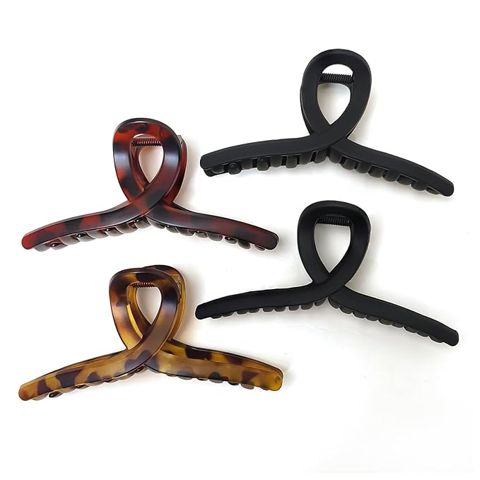 5 Inch Hair Claw Clips Extra Large No Slip Big Matte XL Clip for Thick Curly Long Hair Women, 4 Pack