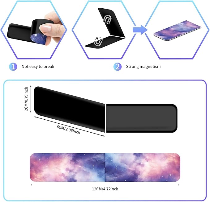 96 Pieces Magnetic Bookmarks Magnet Page Markers - Book Marks for Reading Women & Men with Storage Boxes - Cute Magnet Bookmark Clips for Reading Pleasure（Stars）
