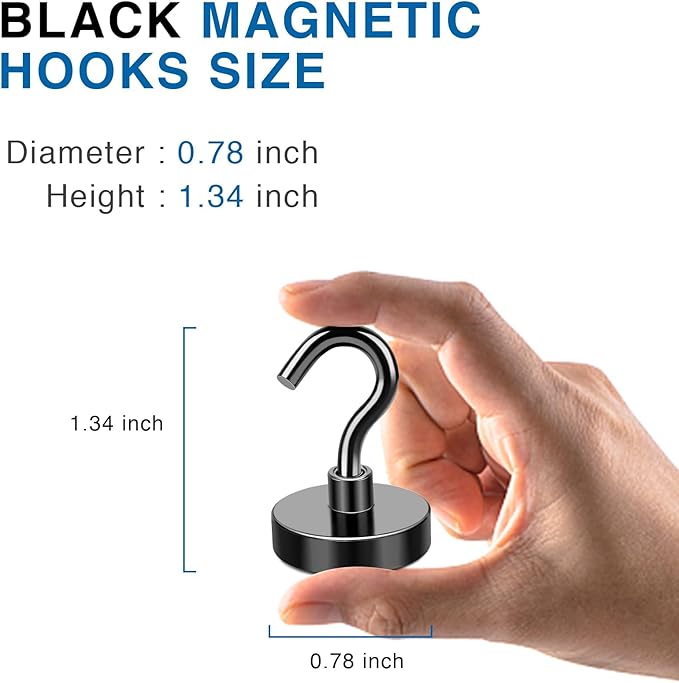 LOVIMAG Magnetic Hooks, 50lbs+ Magnet Hooks Cruise Cabin Ship Essentials 2026 Heavy Duty, Strong Refrigerator Magnets for Fridge, Hanging, Classroom Must Haves, Grills -45 Pack Black