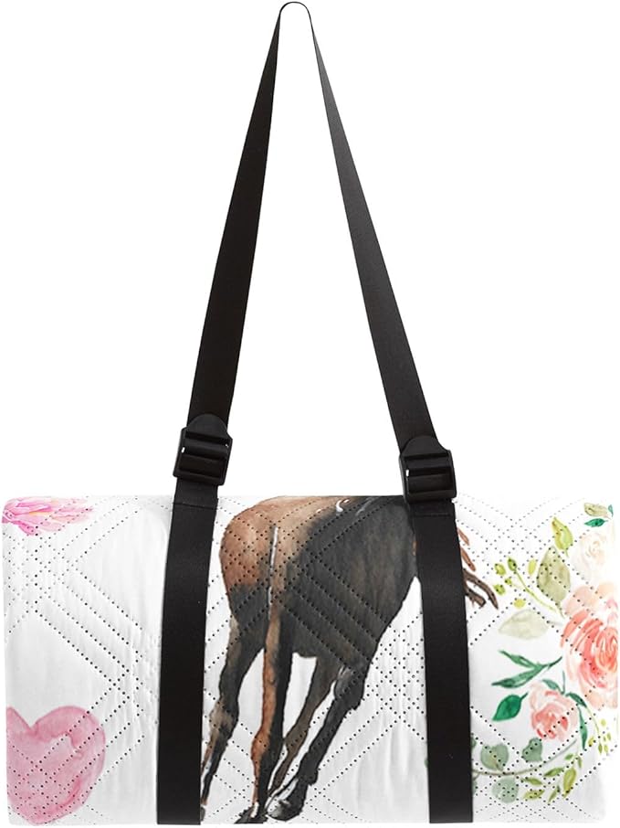 Outdoor Picnic Blanket, Portable Sandproof Waterproof Picnic Mat, Galloping Horses Printed Camping Beach Mat for Sand and Wet Grass Hiking (Galloping Horses S)