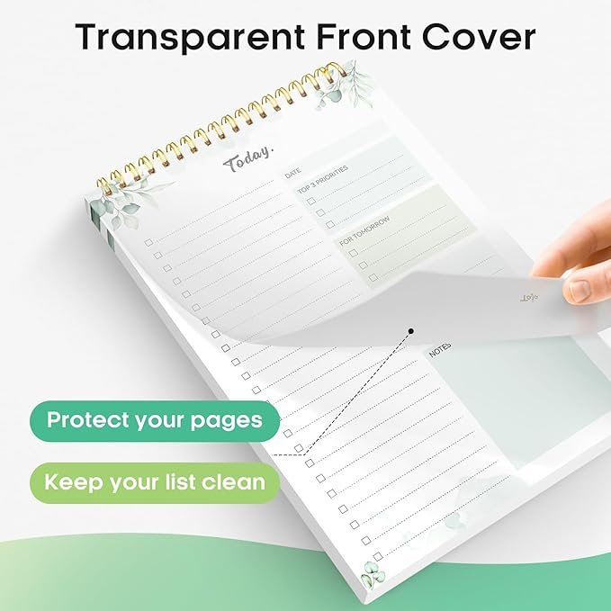 Taja To Do List Notepad - To Do List Notebook for Work with 52 Sheets, 9.8" x 6.5", Undated Daily Planner Perfect for Daily Tasks and Goal Setting, Notepad Suitable for Office, Home & School - Nature