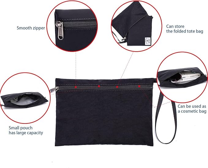 ETidy Large Capacity Foldable Tote Bag With Zipper Water-resistant Sandproof Women Beach Bag Handbag Gym Bag Travel Shopping Bag
