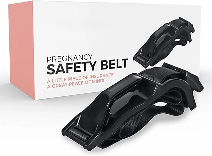 Mimibelt Pregnancy Safety Belt Cover, Universal Seatbelt Shoulder Pad Set and Cushion, an in-car Accessory Designed to Enhance Riding Comfort-Black
