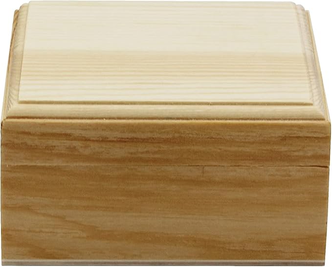 Creative Hobbies® Unfinished Mini Wood Craft Box with Hinged Lid and Magnetic Closure, 3.5 Inch - Perfect for Arts, Crafts, and Personalized Gifts