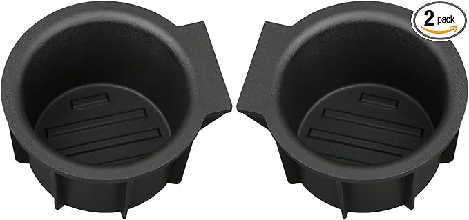 TQPONLY Flow Through Center Console Cup Holder Insert Replacement-Compatible with 2009-2014 Ford F150 Truck/2010-2014 Lincoln Mark LT | Replaces 41015 9L3Z-1513562-CB 9L3Z1513562CB (2 Pcs)