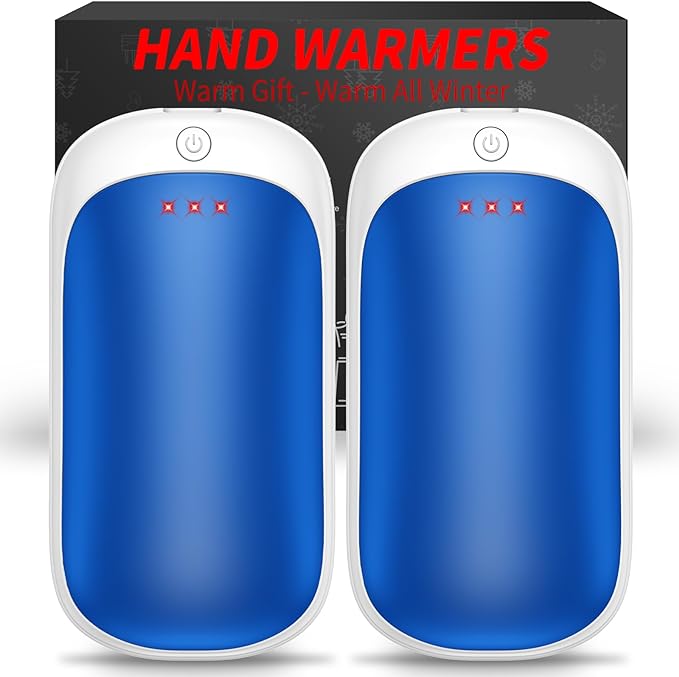 2 Pack Hand Warmers Rechargeable, Portable Electric Hand Warmers Reusable, USB 2 in 1 Handwarmers, Outdoor/Indoor/Warm Gifts for Men Women Kids
