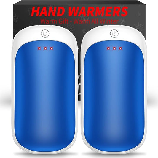 2 Pack Hand Warmers Rechargeable, Portable Electric Hand Warmers Reusable, USB 2 in 1 Handwarmers, Outdoor/Indoor/Warm Gifts for Men Women Kids