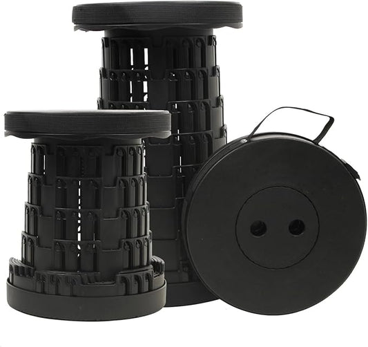 2025 Collapsible Stool Chair, Max 660lb Upgraded Folding Stool, Lightweight, Sturdy, Adjustable, Portable, Foldable Seat Stools for Outdoor Camping Fishing Hiking BBQ