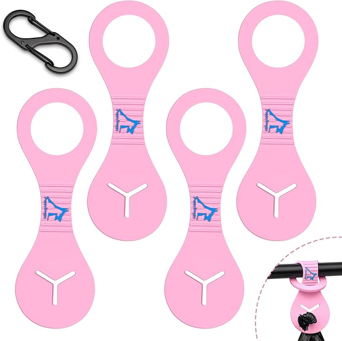 PuppyDoggy Dog Poop Bag Holder for Leash Waste Bag Carrier Dog Poop Bag Dispenser for Walking Running Bicycle Accessory 4 pieces (Pink)