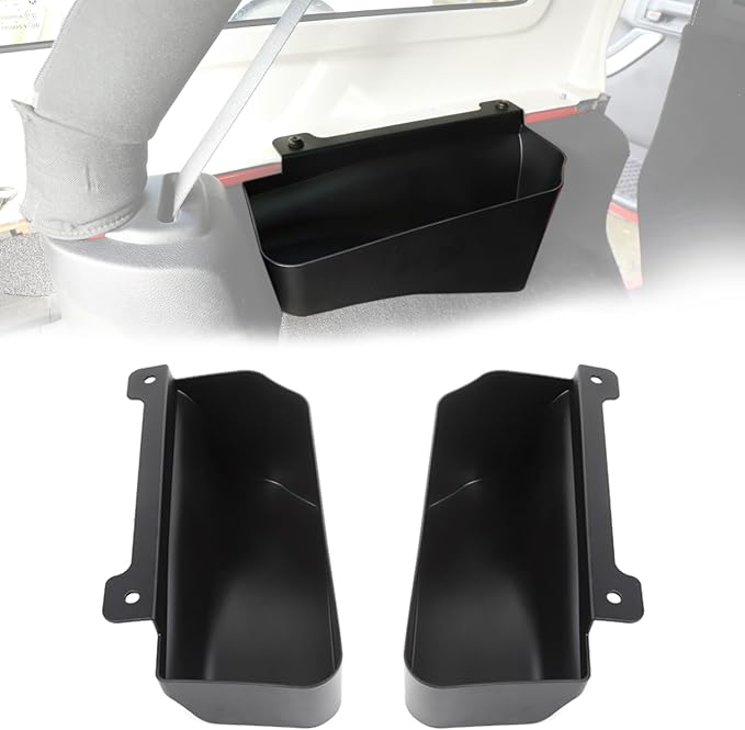 RT-TCZ for Wrangler JK Rear Wheel Well Storage Organizer Bin, Trunk Storage Box for Jeep Wrangler JK JKU 2007-2017 Sport X Sahara Rubicon 4 Door Black Accessories 2pcs