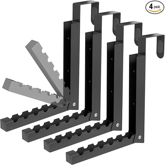 4 Pack Over The Door Hanger, Folding Over The Door Drying Rack for Laundry, Overdoor Hanger Hook, Small Clothes Drying Rack for Dorm Portable Black