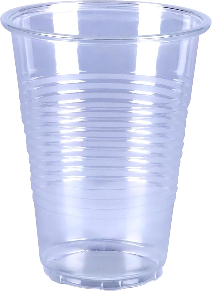 Amazon Basics Small Disposable Clear Plastic Cups, 9oz, 100 Count (Pack of 6)