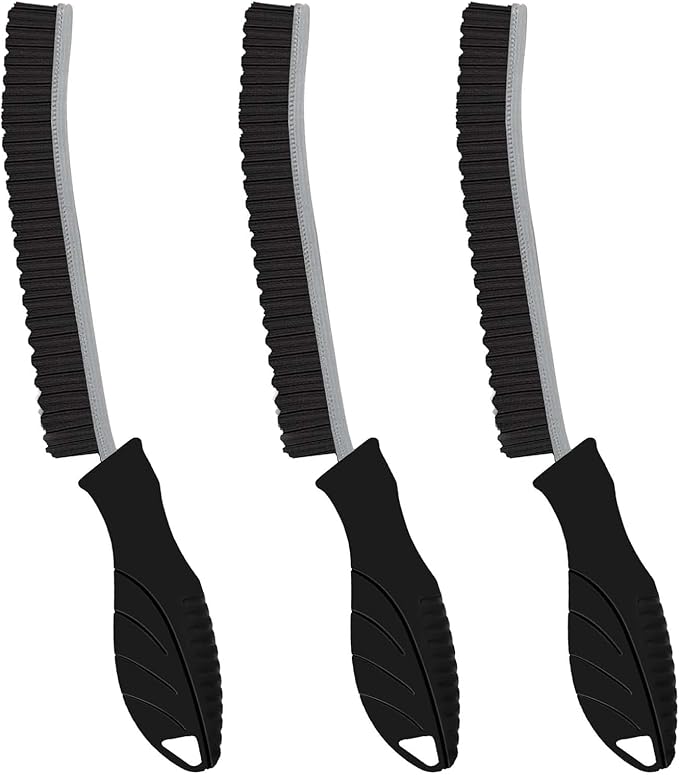 Magiware New Serrated Crevice Cleaning Brush, Hard Bristle Cleaning Tools for Household Use, Multifunctional Gap Cleaner Supplies for Kitchen, Bathroom,Toilet, Faucets, Grout, Car, Home Essentials