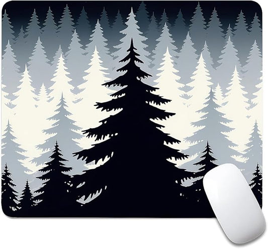 Square Mouse Pad Misty Forest, Personalized Premium-Textured Custom Mouse Mat Design, Washable Mousepad Cloth, Non-Slip Rubber Base Computer Mouse Pads for Wireless Mouse