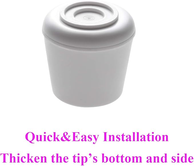 Furnigear Chair Leg Tips Caps Non-Slip Rubber Leg Tips 7/8” Inner Diameter Chair Leg Floor Protectors Round White, 64 Pack