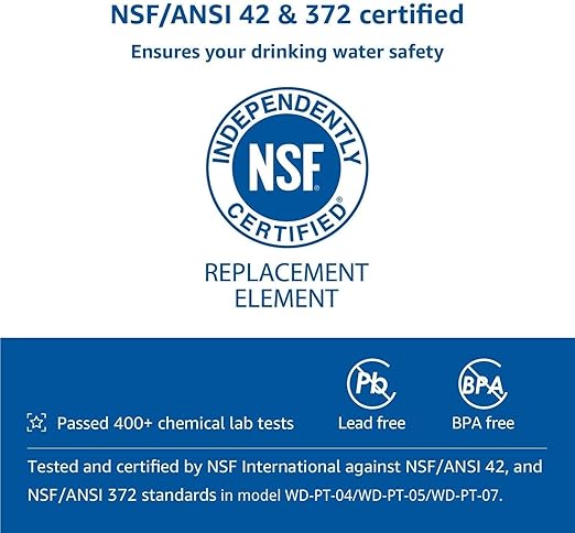[Original] Waterdrop PF-01A Water Filter Replacement for Waterdrop Pitcher and Dispenser Filtration System, NSF Certified, Reduces Lead, PFAS, PFOA/PFOS, Last Up to 200 Gallons, 4 Pack
